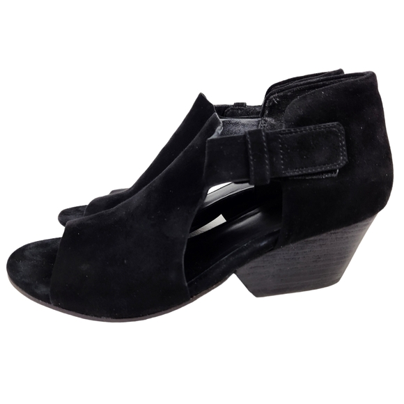 Eileen Fisher Iris Black Suede Leather Chunky Heel Ankle Bootie Women's Size 7.5 - Picture 4 of 13
